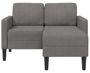 Sofa 2-osobowa z szezlongiem w ksztaÅcie litery l, jasnoszara