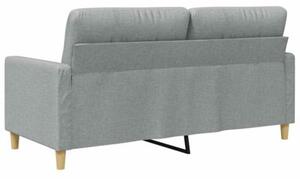 Sofa 2-osobowa, jasnoszara, 140 cm, tapicerowana tkaninÄ