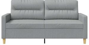 Sofa 2-osobowa, jasnoszara, 140 cm, tapicerowana tkaninÄ