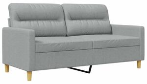Sofa 2-osobowa, jasnoszara, 140 cm, tapicerowana tkaninÄ
