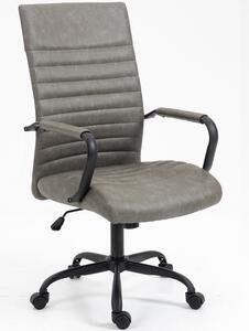 Krzesło biurowe tapicerowane ekoskórą z przeszyciami Q306