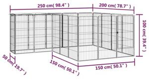 Kojec dla psa, 18 paneli, czarny, 50x100 cm, stal