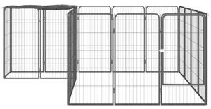 Kojec dla psa, 18 paneli, czarny, 50x100 cm, stal