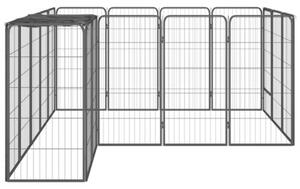 Kojec dla psa, 18 paneli, czarny, 50x100 cm, stal