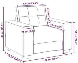 Sofa fotel czarny 100x78x80 cm aksamit
