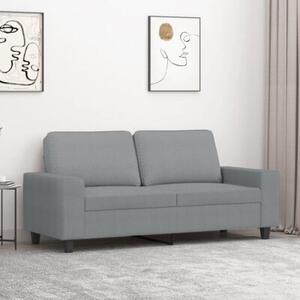 Sofa 2-osobowa, jasnoszara, 140 cm, tapicerowana tkaninÄ