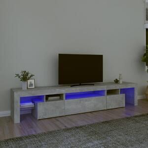 Szafka pod TV z oświetleniem LED, szarość betonu 215x36,5x40 cm
