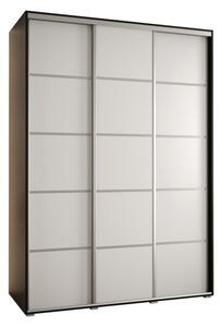 Szafa przesuwna wysoka Davos 4 180, gł. 60 cm czarny + biały + srebrny