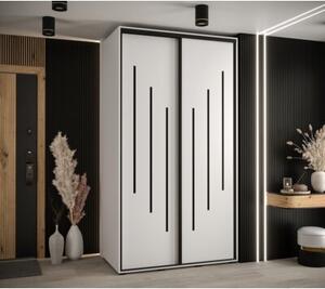Szafa przesuwna wysoka Davos 8 130, gł. 60 cm biały + biały + czarny