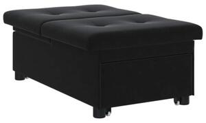Nowoczesna sofa z funkcjÄ spania w aksamicie czarna