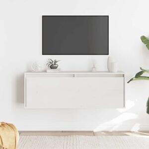 Szafka ścienna, biała, 100x30x35 cm, lite drewno sosnowe