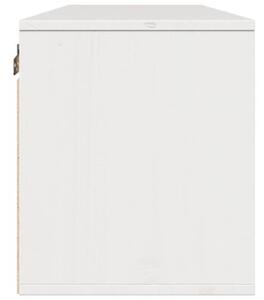 Szafka ścienna, biała, 100x30x35 cm, lite drewno sosnowe