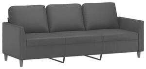 Sofa 2-osobowa z poduszkami, czarna, sztuczna skÃ³ra
