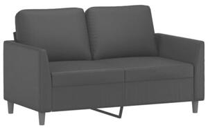 Sofa 2-osobowa z poduszkami, czarna, sztuczna skÃ³ra