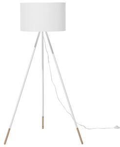 Nowoczesna lampa stojąca trójnóg 157 cm okrągły abażur biała Tobol Beliani