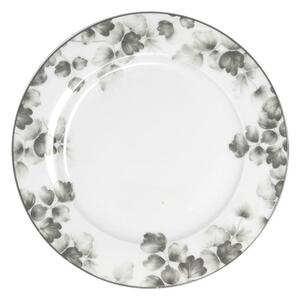 Biało-jasnoszare porcelanowe talerze zestaw 6 szt. deserowe ø 19 cm Foliage gray – Villa Altachiara