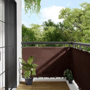 Parawan balkonowy, brązowy, 90x800 cm, 100% poliester Oxford
