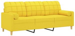 Sofa 3-osobowa z poduszkami, Å¼Ã³Åta, 180 cm, tkanina