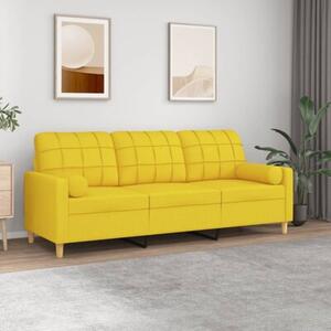 Sofa 3-osobowa z poduszkami, Å¼Ã³Åta, 180 cm, tkanina
