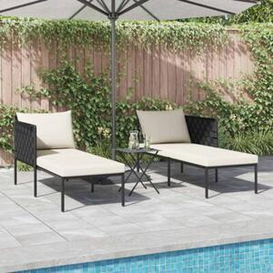 Leżak antracyt 153 x 115 x 69.5 cm stal malowana proszkowo