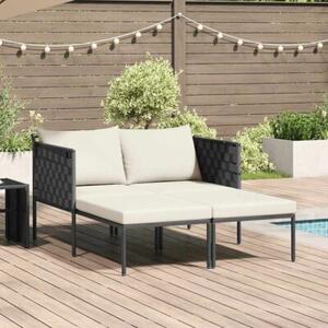 Leżak antracyt 153 x 115 x 69.5 cm stal malowana proszkowo