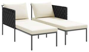 Leżak antracyt 153 x 115 x 69.5 cm stal malowana proszkowo
