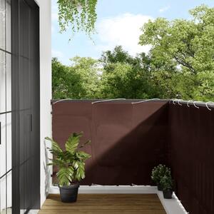 Parawan balkonowy, brązowy, 120x700 cm, 100% poliester Oxford