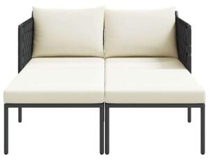 Leżak antracyt 153 x 115 x 69.5 cm stal malowana proszkowo