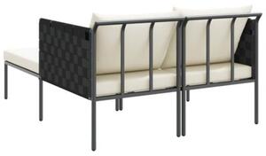 Leżak antracyt 153 x 115 x 69.5 cm stal malowana proszkowo