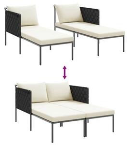 Leżak antracyt 153 x 115 x 69.5 cm stal malowana proszkowo