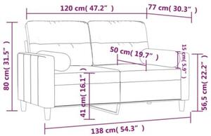 Sofa 2-osobowa z poduszkami, winna czerwieÅ, 120 cm, tkanina