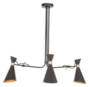 Czarna/w kolorze złota metalowa lampa wisząca z metalowym kloszem Linox – Premier Housewares