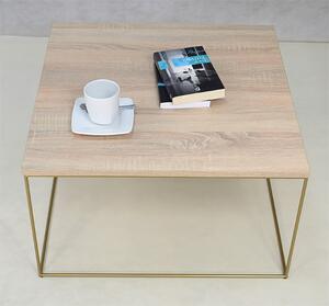 Kwadratowy stolik kawowy w stylu glamour dąb sonoma S7-L37