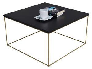 Druciany stolik kawowy z czarnym blatem L6-S48
