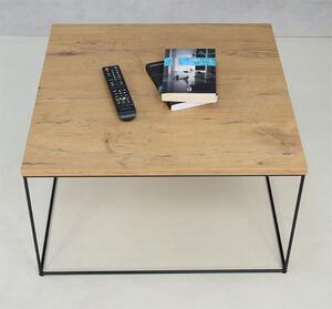 Kwadratowy stolik kawowy w stylu loft dąb lancelot D5-H93