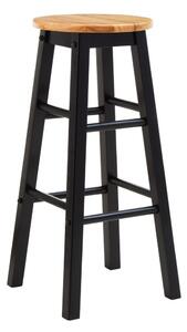 Czarny/w naturalnym kolorze hoker z litego drewna kauczukowego (wysokość siedziska 74 cm) Chester – Premier Housewares