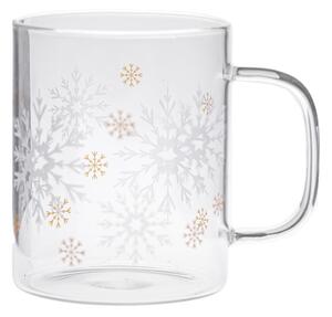 Szklany kubek ze świątecznym motywem 410 ml Frosty Flakes – Dakls