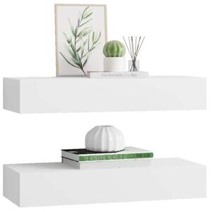 Półki ścienne z szufladą, 2 szt., białe, 60 x 23,5 x 10 cm, mdf