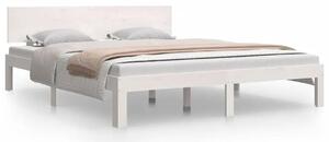 Białe podwójne łóżko drewniane 160x200 - Iringa 6X