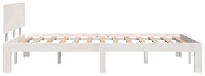 Białe podwójne łóżko drewniane 160x200 - Iringa 6X