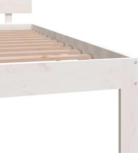 Białe drewniane łóżko małżeńskie 140x200 - Iringa 5X