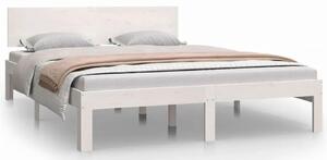 Białe drewniane łóżko małżeńskie 140x200 - Iringa 5X