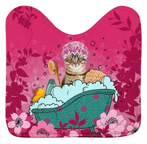 Różowy dywanik łazienkowy do WC 45x45 cm Chatibulle – douceur d'intérieur