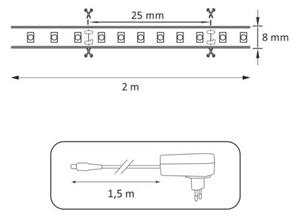Zestaw Taśma LED 12V 2m IP20 4000K 18W z zasilaczem 315359 Polux