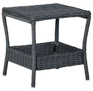 Stolik ogrodowy, ciemnoszary, 45x45x46,5 cm, polirattan