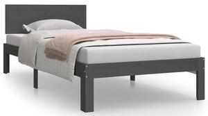 Szare jednoosobowe łóżko z drewna 90x200 - Iringa 3X