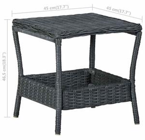 Stolik ogrodowy, ciemnoszary, 45x45x46,5 cm, polirattan