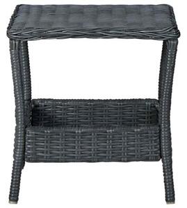 Stolik ogrodowy, ciemnoszary, 45x45x46,5 cm, polirattan