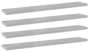 Półki na książki, 4 szt., szarość betonu, 60x10x1,5 cm