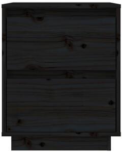 Czarna szafka nocna z szufladami z litego drewna - Vobi